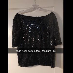 Black sequin top
